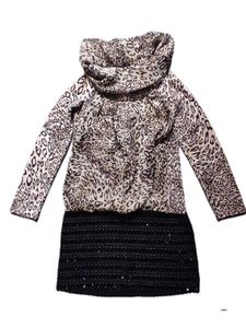 Leopard Print Cowl Neck Top /Midi
