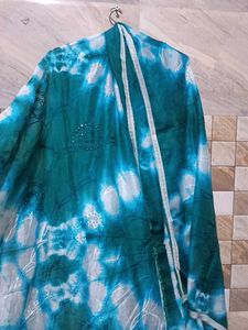 Floral Dupatta Sea Green Colour