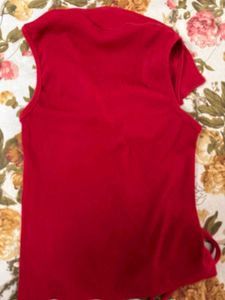 Red Ribbed Tank Top