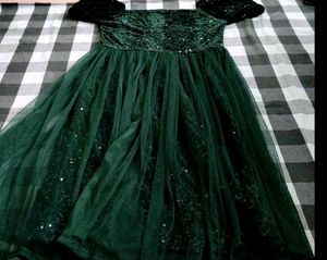 Emerald Green Sequin Dress Party Wear  Price Gown
