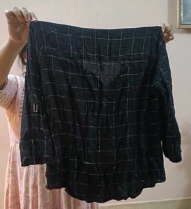 Stylish Black Checkered Shirt Top – Casual &amp; Chic