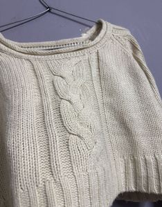 solid woolen crop sweater