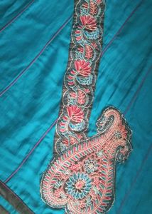 cotton silk embroidery fastive kurti