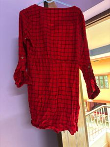 Nuon By Westside Red Checked Mini Dress
