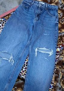 Ripped Wide Leg Jeans