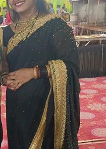 Please Help Me Party Wear Black Saree
