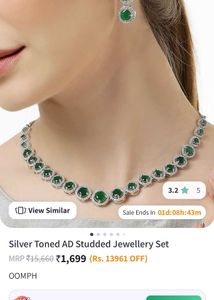 Silver Toned Studded Jewellery