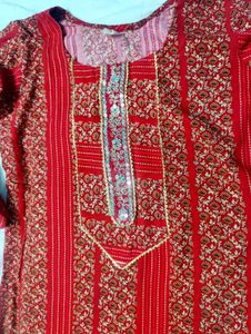Red Floral Print Kurti