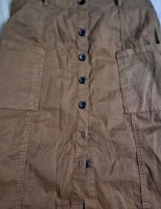 Roadster Brown Button Down Skirt