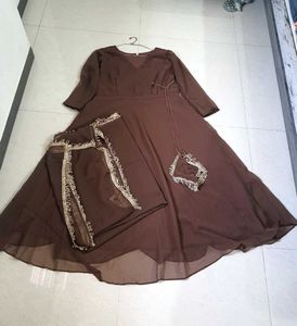 Brown Anarkali Suit
