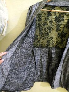 Grey Net Pattern Jacket
