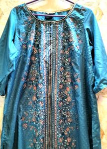 Aurelia Teal Floral Print Tunic Kurti.Size 46.