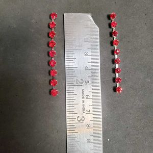 Red Gemstone Drop Earrings