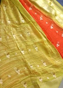 Green &amp; Red Saree
