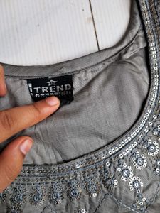 Sequins Work Pant Kurti Set