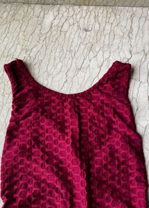 Maroon Free Size Workout Romper