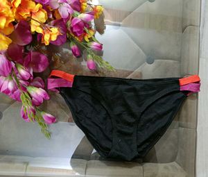 Black Colourful Straps Penty