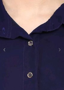 Girls Navy Blue Solid Maxi Dress