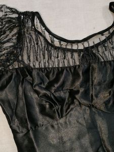 Grab Now Black Net Back Open Blouse