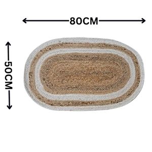 Handmade Oval Jute Rope Doormat – 60x80 cm