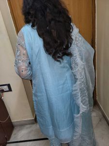 blue pakistani mirror work  Xl Kurta Set Women Wed