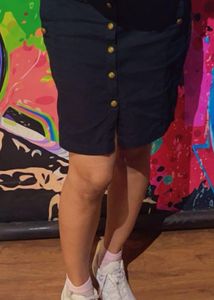 Button Front Mini Skirt