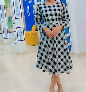 White &amp; Black Check Dress