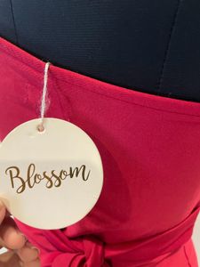 Red one shoulder slit dress