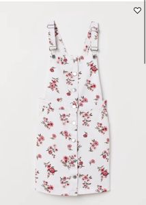 Floral Denim Overall Dress