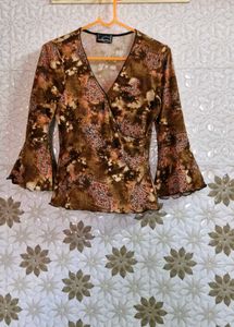 V Neck Wrap Top
