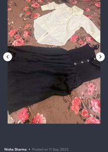 A Black Dress With Korean White Shirt