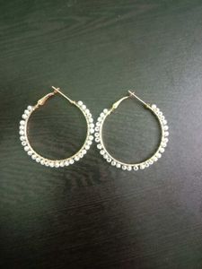 Hoop Earrings with Pearl Beads
