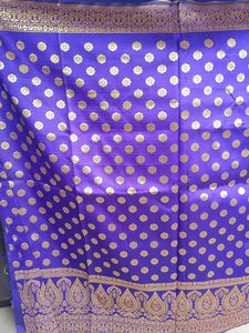 Blue &amp; Gold Benarasi Silk Saree
