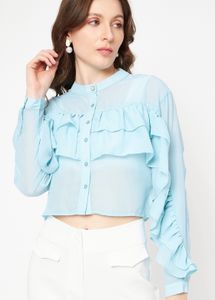 Ruffle Crop Shirt