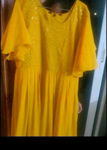 Elegant Yellow Party Dress