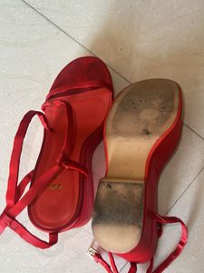Red Zara Flats &amp; Sandals