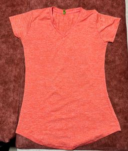 Coral V-Neck T-Shirt