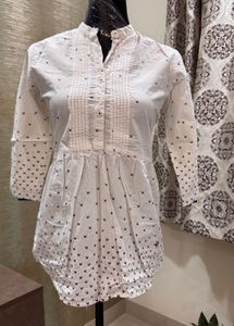White Top With Bird Print