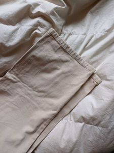 Beige Straight Cotton Pants