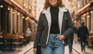 denim jacket with fur