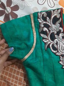 Green Anarkali Top