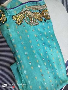 New With Tag Sky-blue Saree 💥Price Drop
