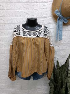 Zara Stripped Lace Top