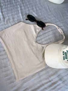 Beige H&M Halter Neck Top