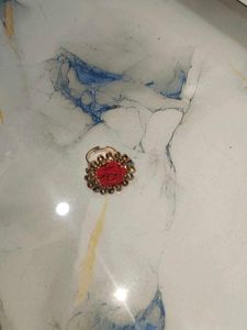 Red Rose Statement Ring