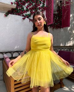 Yellow Tulle Mini Dress