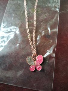 Cute Pink Butterfly Pendent