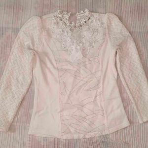 Vintage Embellished Collar Top