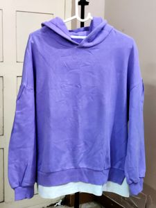 💥BUY1GET1💥 imported lavender solid knitted hoodie.