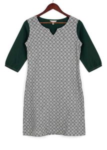 Patterned black-grey Kurta